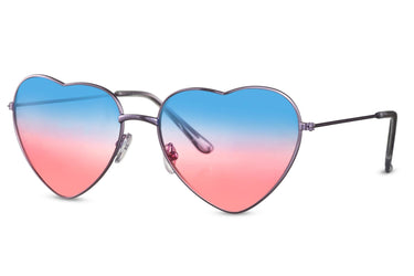 Heart-shaped sunglasses with pink lenses